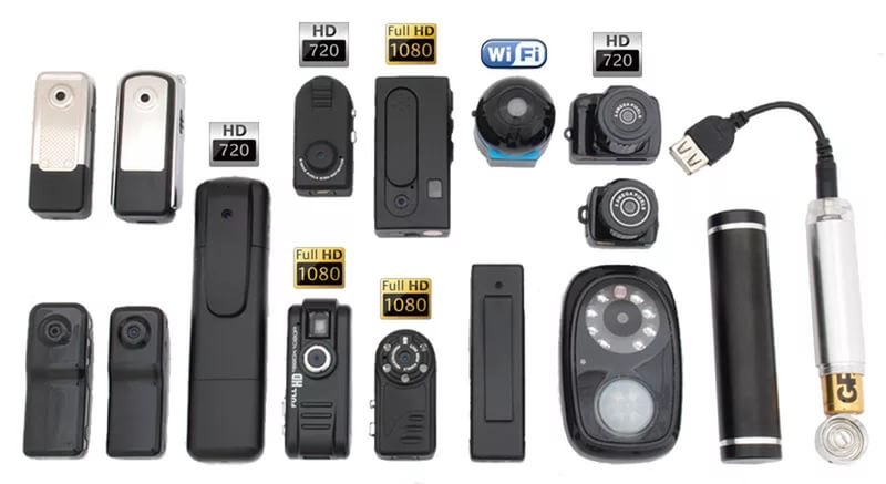 разнообразные шпионские микрокамеры